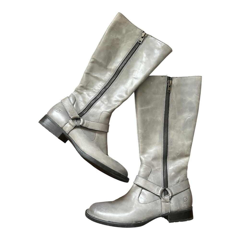 Born Boots super soft grey 9.5 comfort tall riding boots excellent leather boot